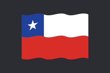 Flag of chile vector design. Chilean national symbol.
