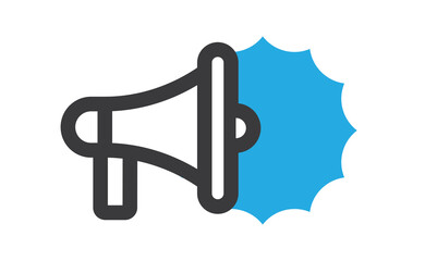 Megaphone icon. Shouting symbol. Announcement Offer promotion advertising symbol. Bullhorn speaker pictogram.