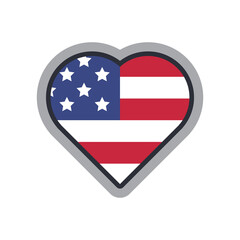 United states heart shape icon. American love patriotic symbol. USA.