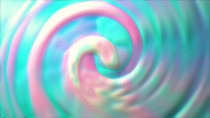 3D animation - Looped animated abstract background of a spiral shaped swirl with candy colors