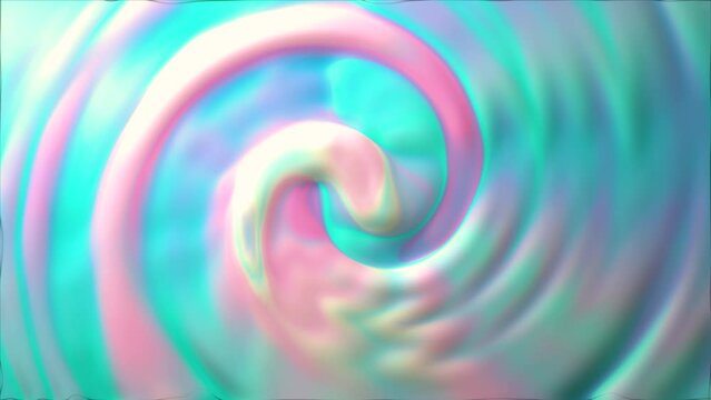 3D animation - Looped animated abstract background of a spiral shaped swirl with candy colors