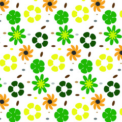 Seamless floral pattern, seamless leaves wallpaper pattern on background, colorful flower pattern