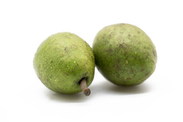 Green olive isolated on white background