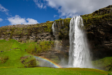 Seljalandsfoss Island Regenbogen Wasserfall Waterfall Iceland Rainbow