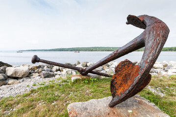 Anchor on Shelburne Harbour, Nova Scotia, Canada.