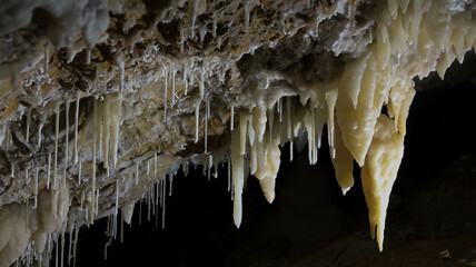 the spectacular caves of Borgio Verezzi, with its stalactites and stalagmites, in Liguria in the...