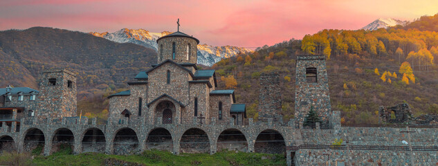 Fiagdon Monastery in the Caucasus Mountains.