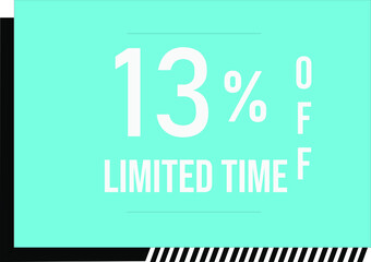 13 percent off with vector off square format
