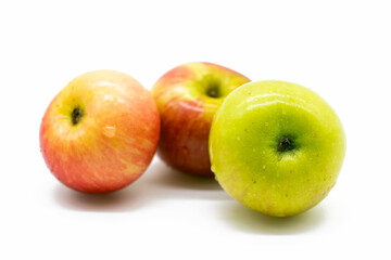 Different color apple isolate on white background