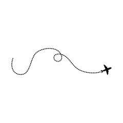 Airplane icon vector . Route illustration sign. flight symbol. travel logo.