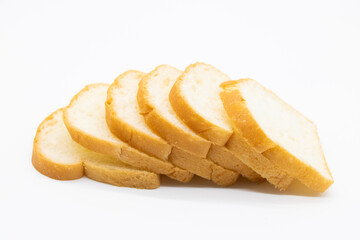 Bread slices isolated on white background,