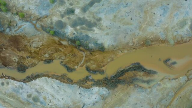 polluted nature after activities of the copper production plant, Ural region, Russia Karabash.
