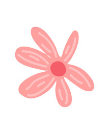 Tropical flower rose color exotic. Vector isolated cartoon flat