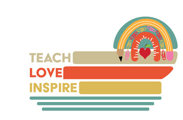 Teach Love Inspire VINTAGE svg png, teacher love inspire svg, teacher vintage retro svg png, Virtual Teacher, Funny Teacher svg, vintage
