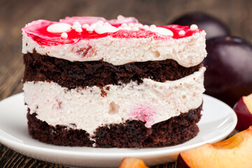 sweet layered red cake with cherry flavor