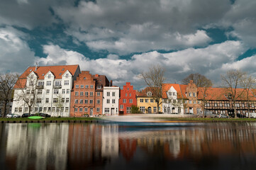 Fototapeta na wymiar Trave canal in Lübeck