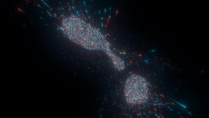 Abstract map of Saint Kitts and Nevis. High quality 4k footage