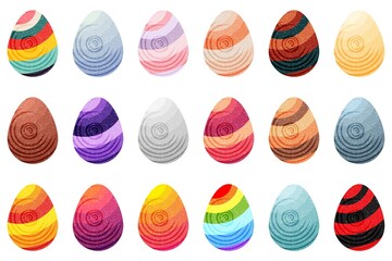 Easter eggs fantasy set. Vector illustration.