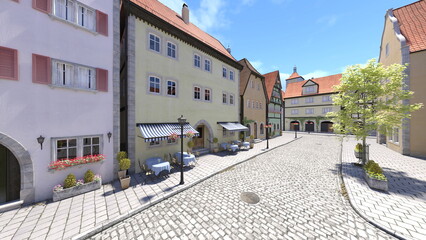 石畳のある街かど