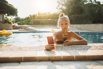 Teenager Girl Enjoying At The Swimming Pool