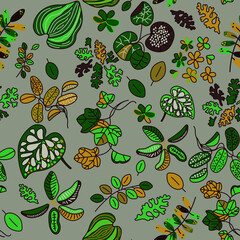 Seamless floral pattern in warm tones can be used as textile design, 
wrapping paper, background, etc.