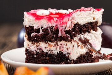 sweet layered red cake with cherry flavor