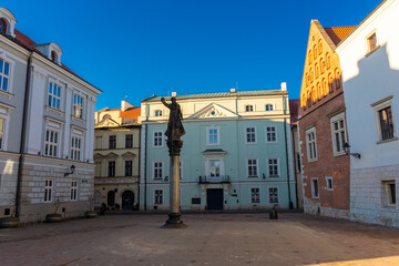 Square in the old town of Krakow,  Poland