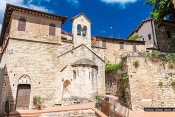 Fototapeta na wymiar Medieval church in the historic center of Perugia, Umbria Italy