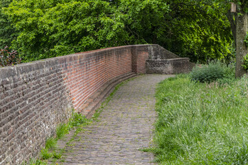 Picturesque medieval city wall (from the second half of the 13th century). Amersfoort, the Netherlands.