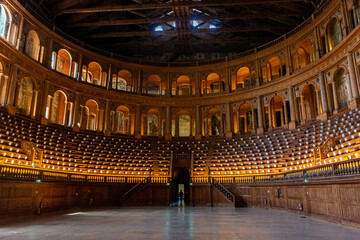 PARMA, ITALY, 13 JUNE 2021 Farnese Wooden Theatre in Pilotta Palace