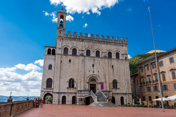 GUBBIO, ITALY, 6 AUGUST 2021 Royal Palace of Gubbio in the historic center