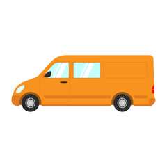 Cargo passenger minibus icon. Color silhouette. Side view. Vector simple flat graphic illustration. Isolated object on a white background. Isolate.