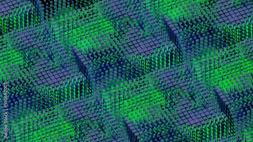 Poster abstract technological background with the visualization of artificial intelligence working process.