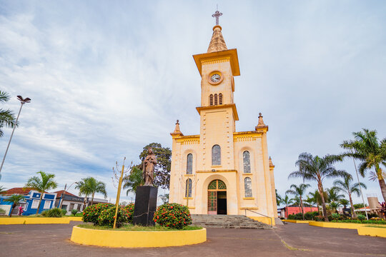 Brodowski, S&atilde;o Paulo ,Brazil - Circa june 2022: Brodowski city, mother church.