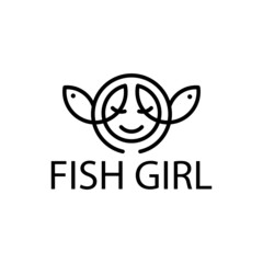Mermaid girl fashion luxury brand vector sketch