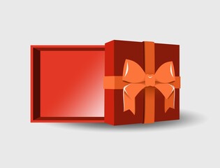 Gift box set with ribbon bow isolated on  background.
 Realistic vector icon for present,
 birthday or wedding banners