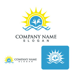 Fototapeta premium Sea-wave-sunset-theme