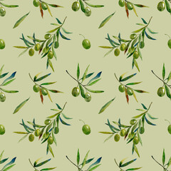 Obraz premium seamless background with olives