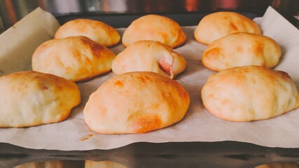 Delicious blueberry pie on wooden table. High quality photo
