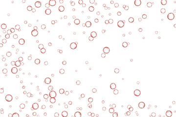 Red air Bubbles, oxygen, champagne crystal clear isolated on white background modern design. Vector illustration of EPS 10.