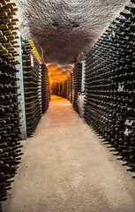 wine cellar undergorund in the old town of Sant'Agata de Goti, Italy