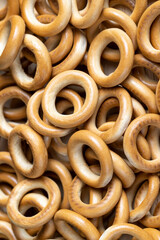 a large amount of traditional snacks round cracknel