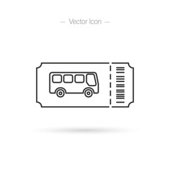  Bus ticket line icon. Isolated vector illustration