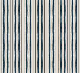 Striped pattern in navy blue and cream color. Upholstery textile decor, seamless fabric swatch.