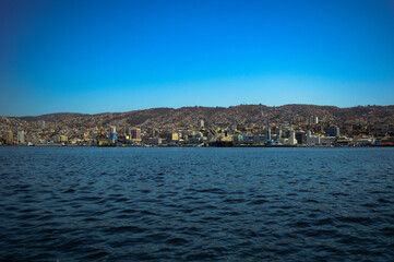 day boat ride pier of the city of valparaiso chile.