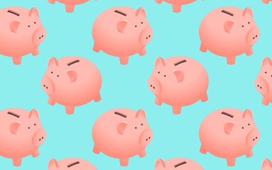 Flat pink piggy box. Piggy bank or money box