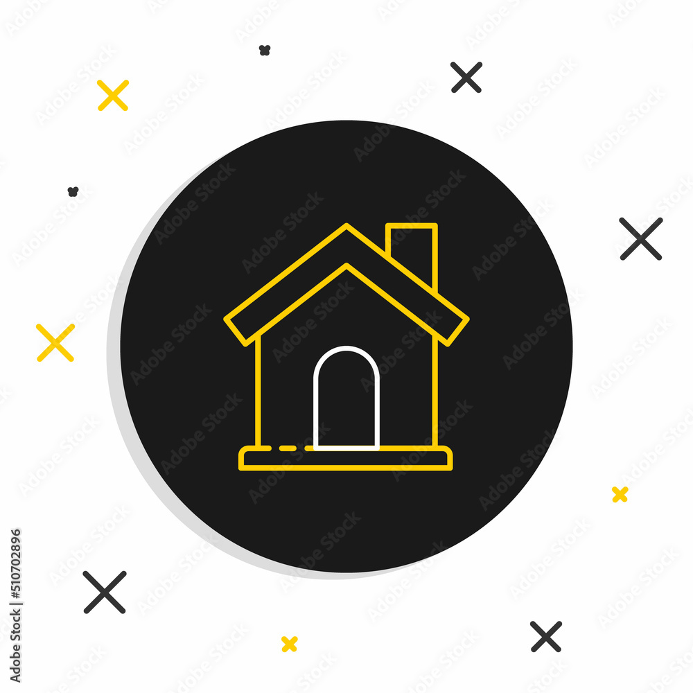 Poster Line House icon isolated on white background. Home symbol. Colorful outline concept. Vector