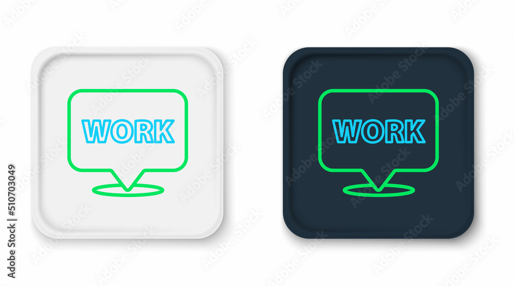 Poster line location with text work icon isolated on white background. colorful outline concept. vector