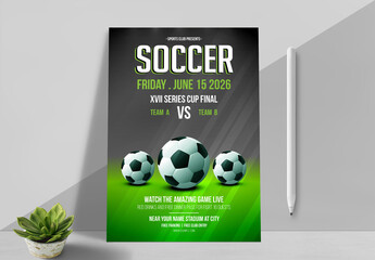 Fototapeta Soccer Tournament Poster Layouts obraz