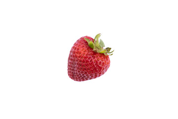 Single strawberry on white